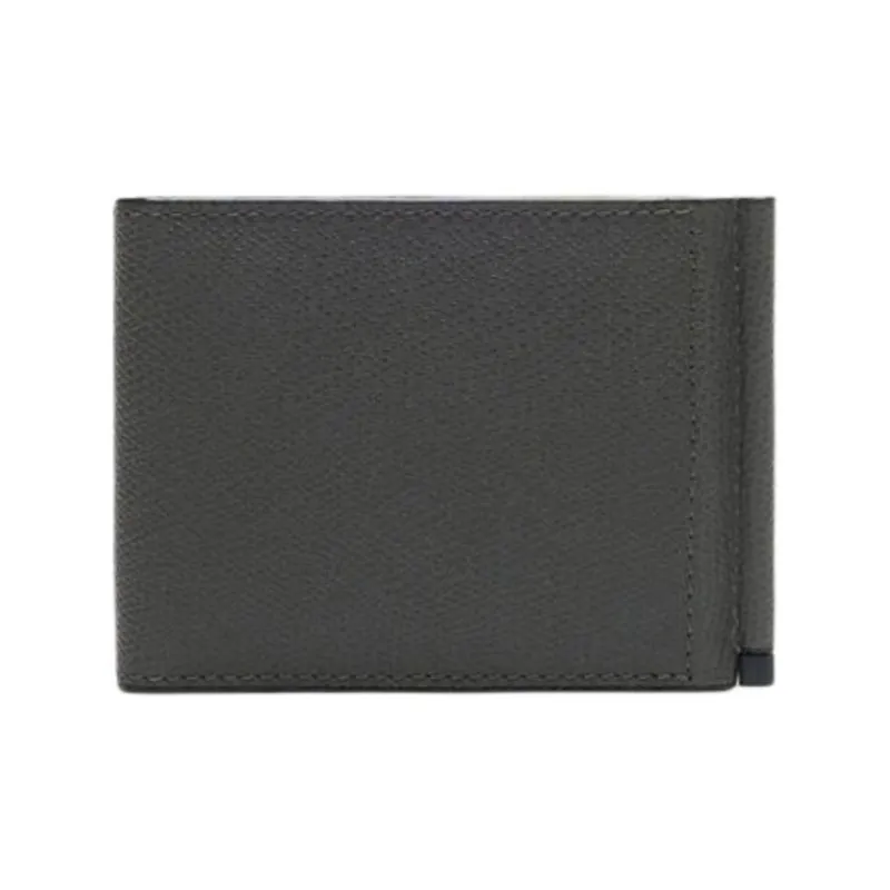 Valextra Millepunte Calfskin Wallet Men Smoke Gray-1