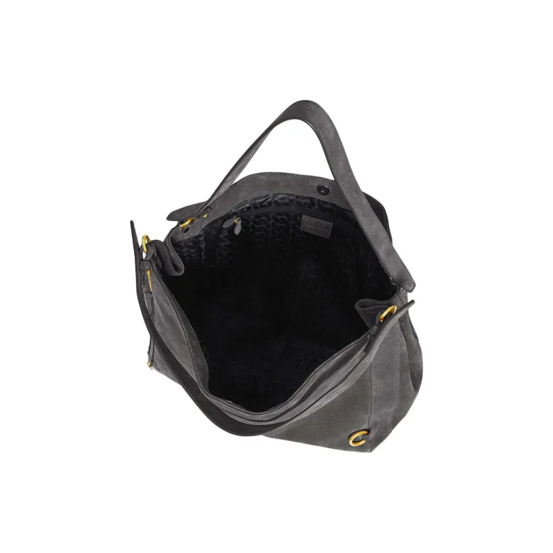 REBECCA MINKOFF Suede Handbag Shoulder Bag Women's Gray-2