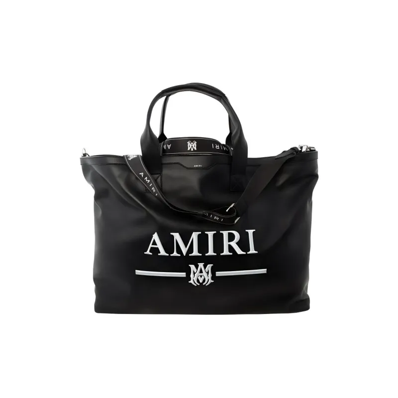AMIRI SS23 Calfskin Tote Bag Shopping Bag Totes Handbags Unisex Black-2