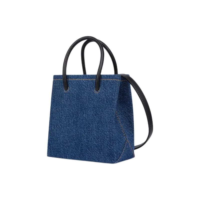 MOSCHINO Cotton Tote Bag, Shopping Bag, Shoulder Bag, Crossbody Bag, Handbag Mini Women's Blue-1