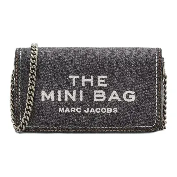 MARC JACOBS Denim Shoulder Bag, Crossbody Bag Mini Women's Black