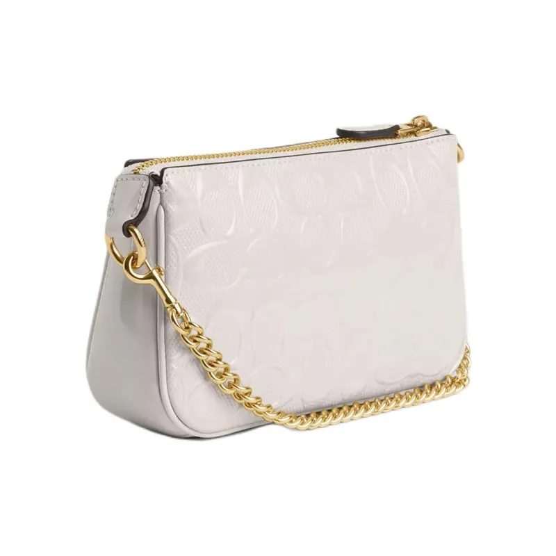 COACH Nolita Patent Leather Handbag, Shoulder Bag Trumpets Women's White-1