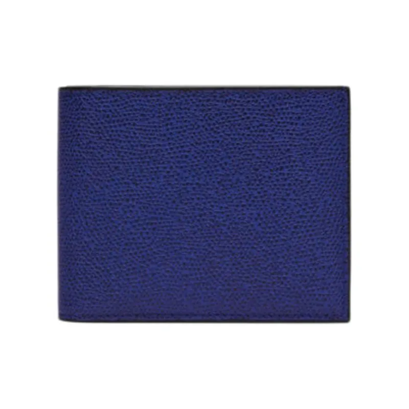 Valextra Millepunte Calfskin Wallet Coin Purse Men Royal Blue-0