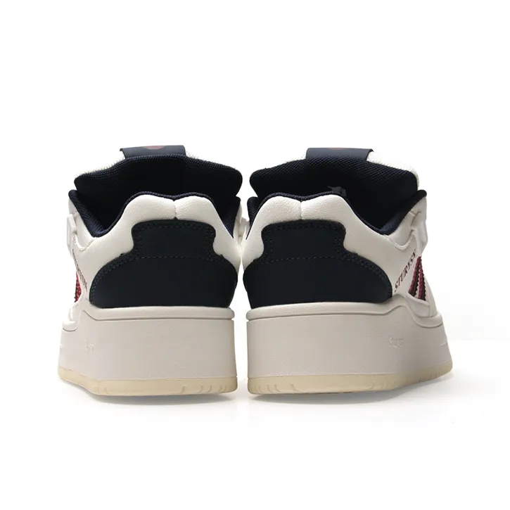 STUR YSN Wear resistant And Lightweight Low Top Skateboard Shoes Unisex White Burgundy-2