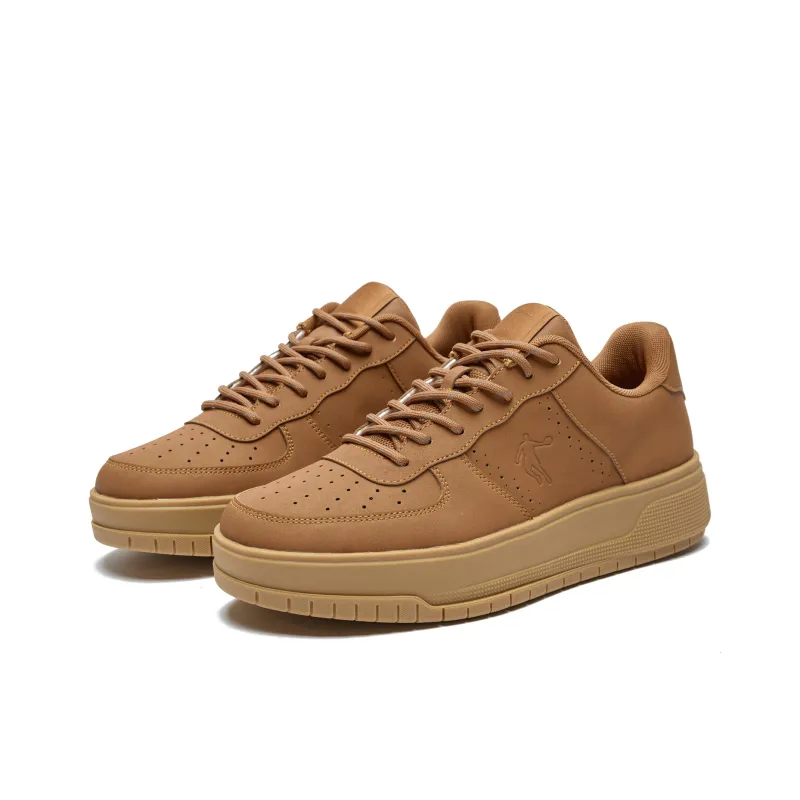 QIAODAN Five Centimeters Skateboard Shoes Men Low Top Mocha Yellow-5