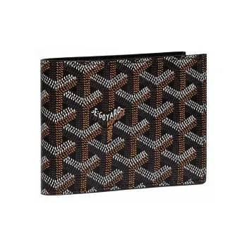 GOYARD SAINT FLORENTIN Canvas With Leather Wallet Unisex Black