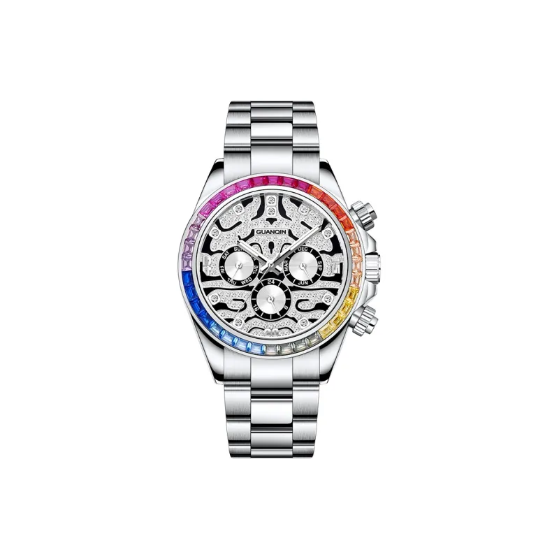 GUANQIN GUANQIN GJ16409 Automatic Mechanical Movement Stainless Steel Watchband Watch Men White Dial-2