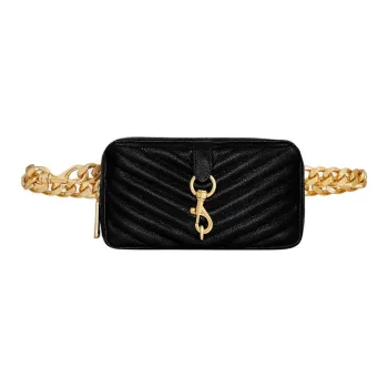REBECCA MINKOFF Genuine Leather Fanny Pack Women's Black
