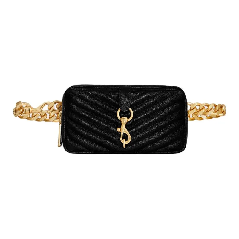REBECCA MINKOFF Genuine Leather Fanny Pack Women's Black-0