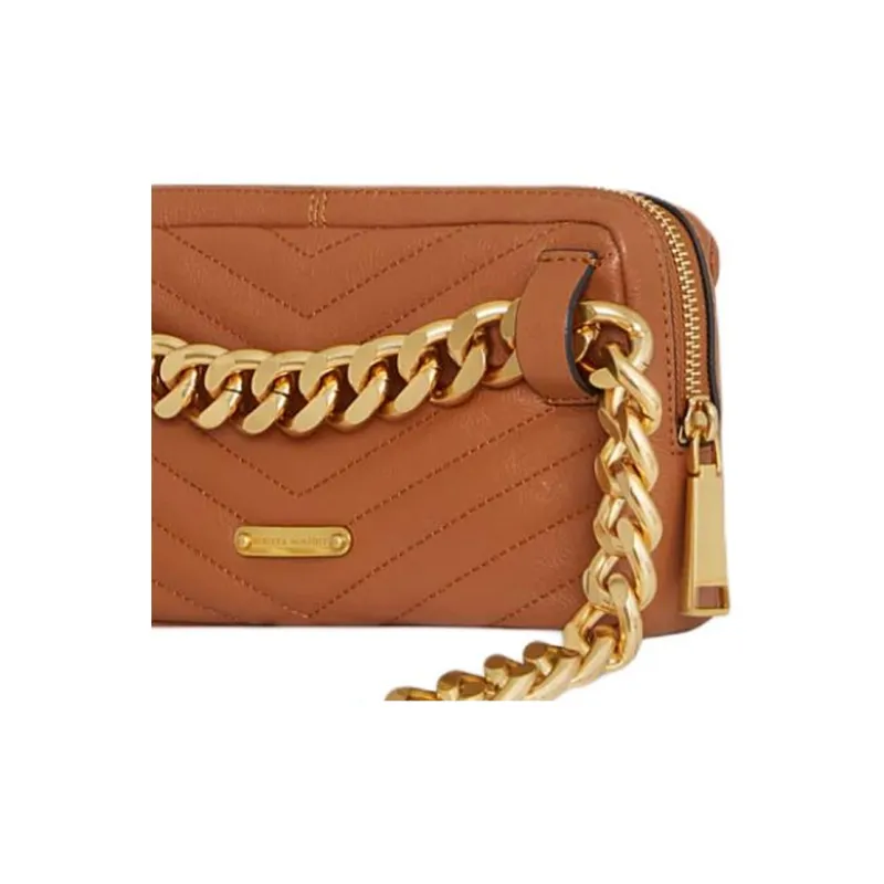 REBECCA MINKOFF Edie Genuine Leather Fanny Pack Women's Caramel Brown-3