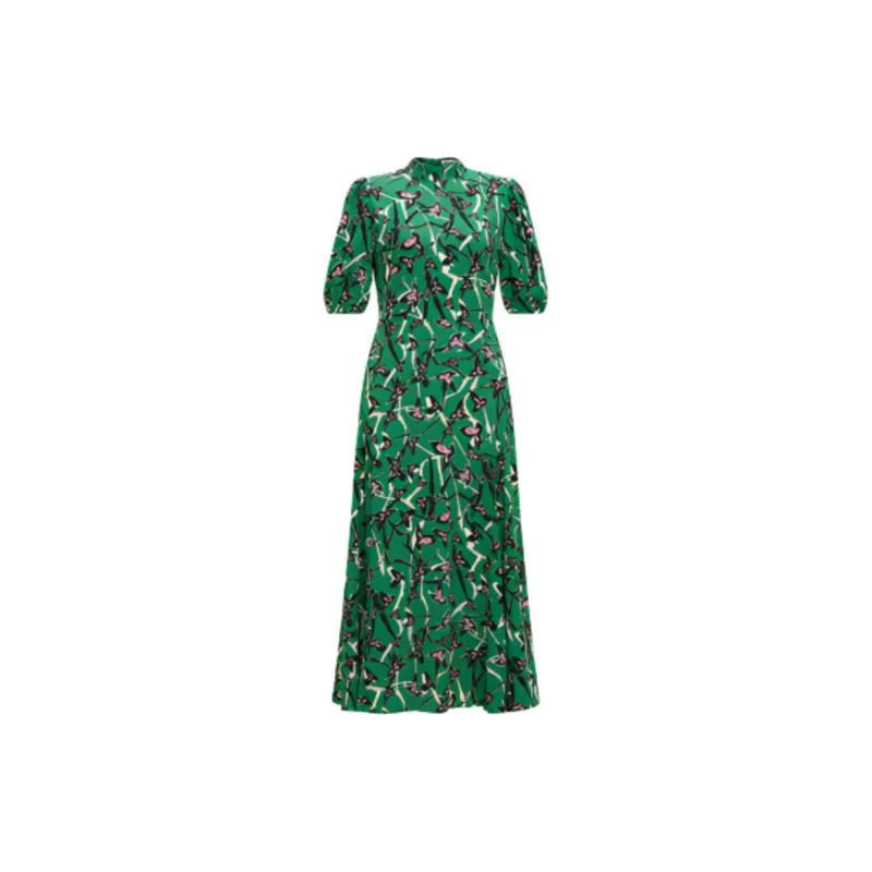 DVF Tash All-Over Patterned V-Neck Dress-3