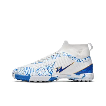 DOUBLE STAR 88 Anti Slip Wear Resistant Soccer Shoes Unisex White Blue