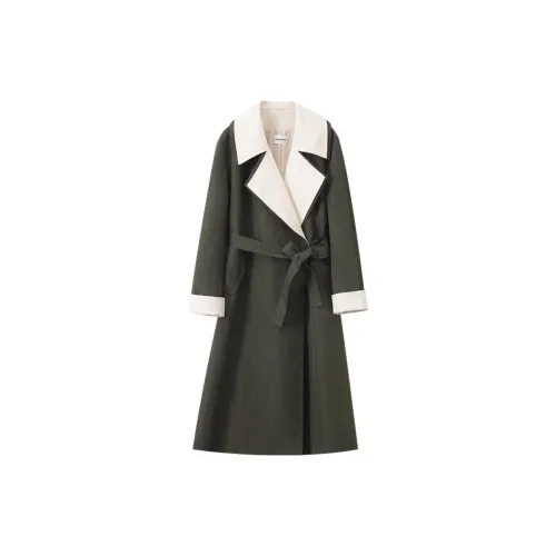 MOSIIMORII Trench Coats Women's Jasper Bamboo Green