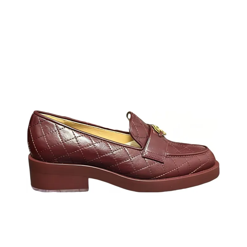 CHANEL Loafers Women's Red Brown-1