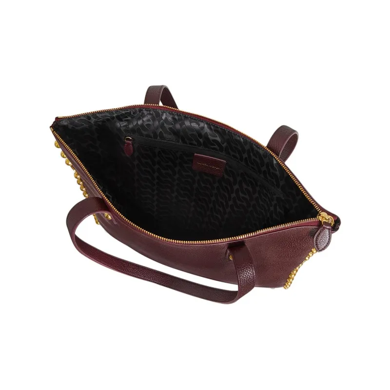 REBECCA MINKOFF Genuine Leather Tote Bag Shopping Bag Shoulder Bag Handbag Women's Deep Red-2
