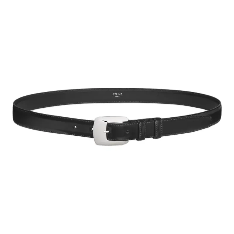 CELINE Leather Belts Men Black Width  2.5CM-0