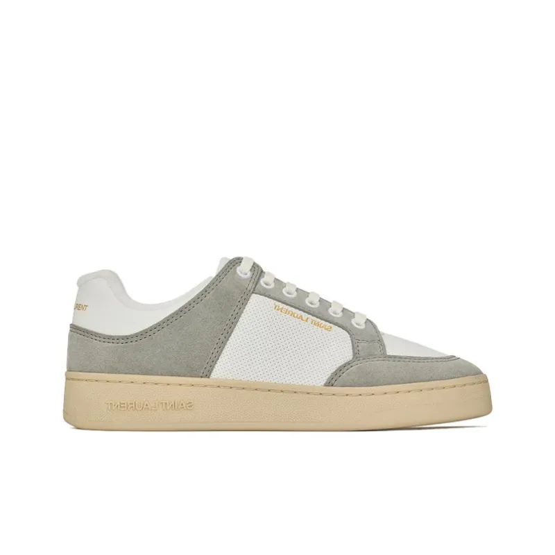 SAINT LAURENT SL/61 Low Top Stylish Skateboarding Shoes Women's Gray White-1