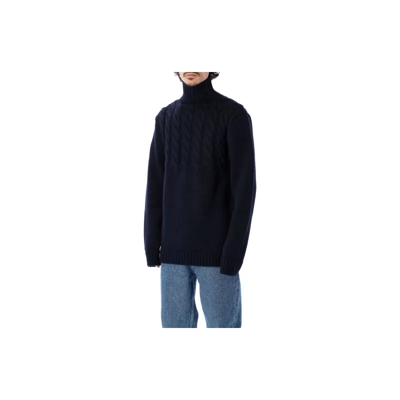 Maison Margiela High Neck Cable Knitted Jumper-2