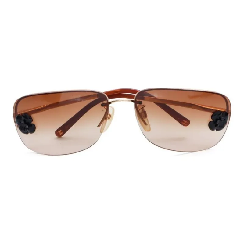 CHANEL Camellia Rectangle framed Sunglasses-1