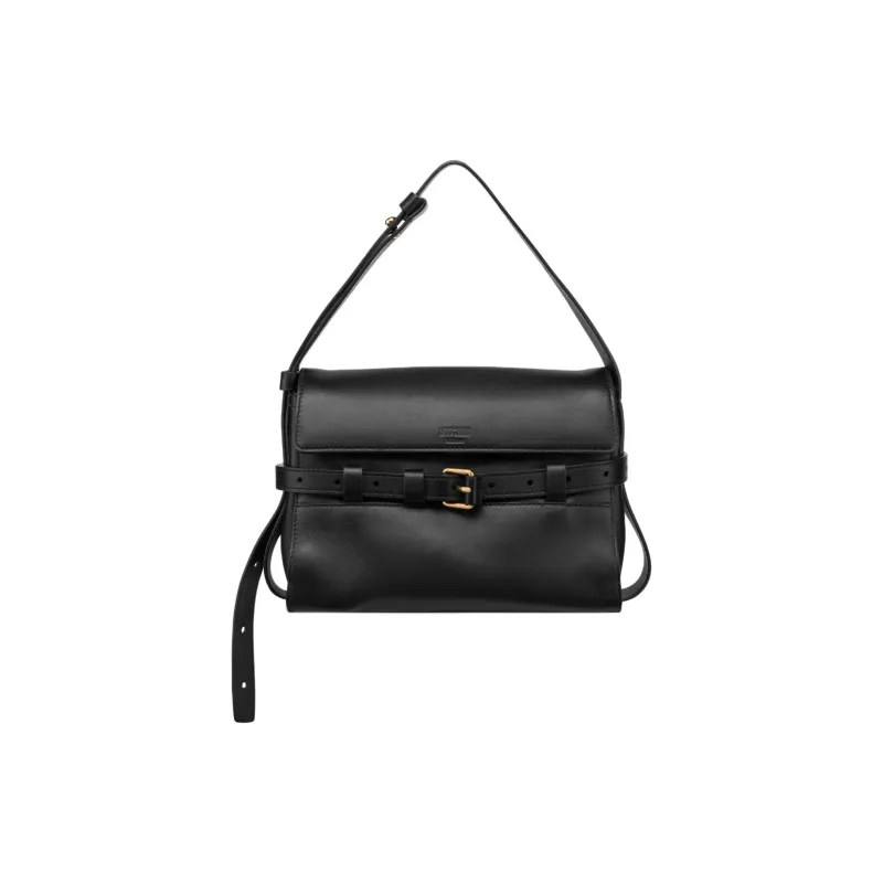 MOSCHINO Sheepskin Crossbody One Shoulder Handbag Extra Large Women's Black-0