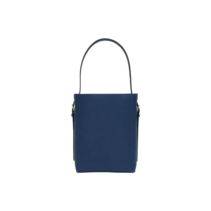 Valextra Calfskin Bucket Handbag Shoulder Bag Mini Women's Sapphire Blue-4
