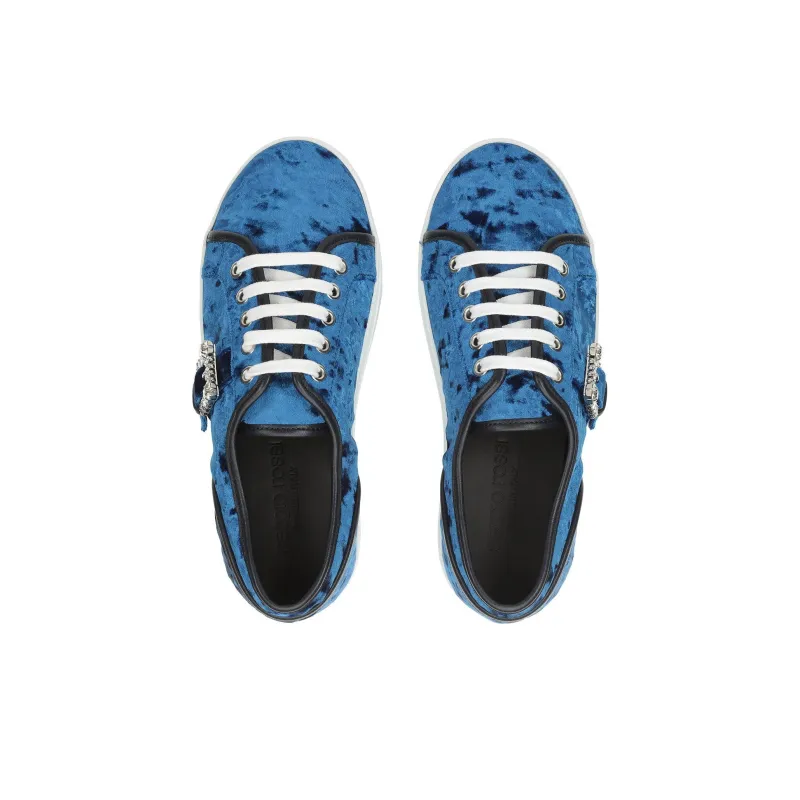 SERGIO ROSSI SR Twenty Low-Top Skateboard Shoes Women's Blue-3