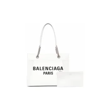 Balenciaga DUTY FREE Fabric Tote Bag, Shopping Bag, Handbag Medium Size Women's White