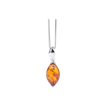 S&A S925 Silver With Amber Necklaces Women's