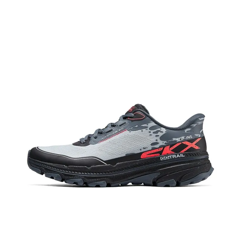 Skechers MEN'S GO Cushioning Breathable Low Top Outdoor Shoes Men Gray Blue-0