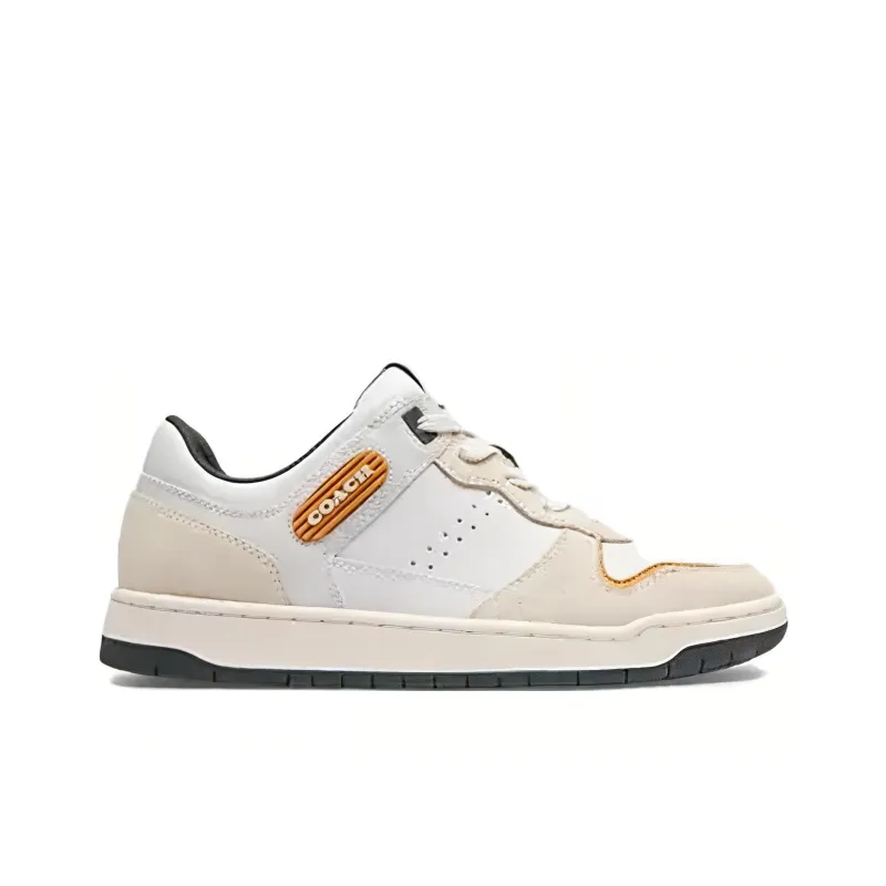 COACH C201 Low Top Skateboard Shoes Women's White-1
