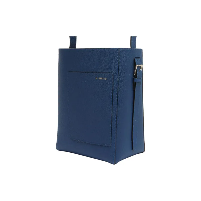 Valextra Calfskin Bucket Handbag Shoulder Bag Mini Women's Sapphire Blue-1