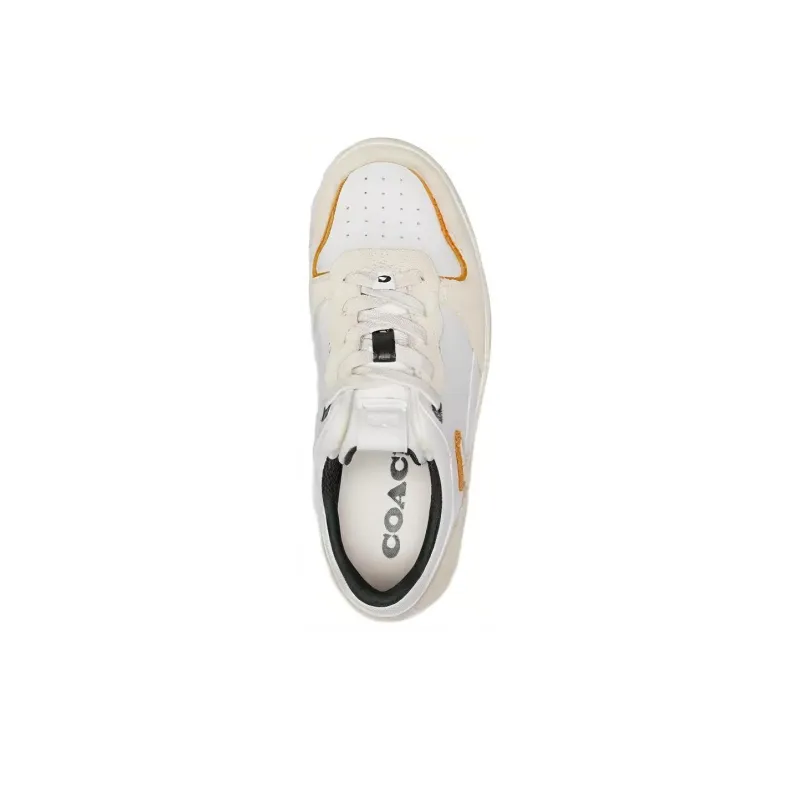 COACH C201 Low Top Skateboard Shoes Women's White-3