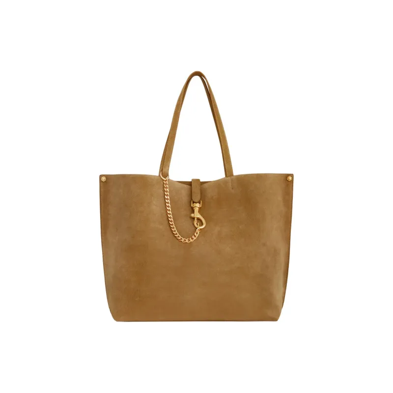 REBECCA MINKOFF Genuine Leather Tote Bag Shopping Bag Handbag Large Size Women's Honey-0