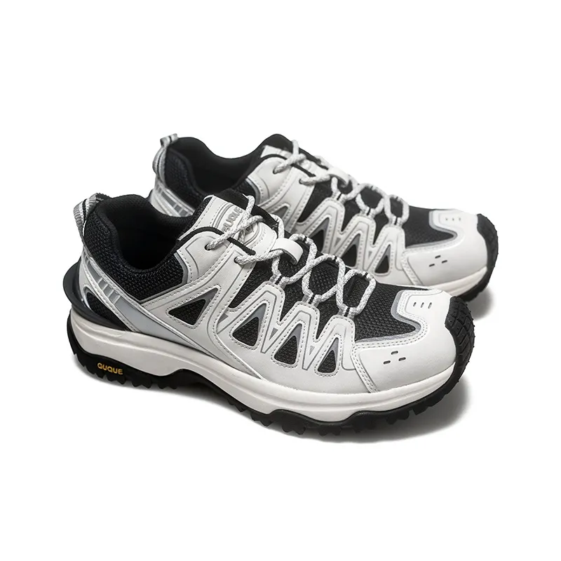 Ancient Finches Low Top Trekking Shoes Unisex White Black-3