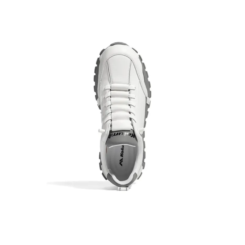 KOLUMB Cushioning Breathable Moisture Wicking Low Top Casual Shoes Men White Gray-3