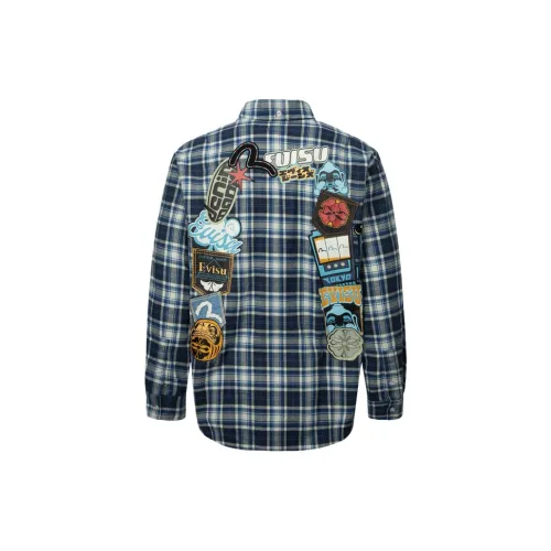 EVISU Shirts Men Blue Check