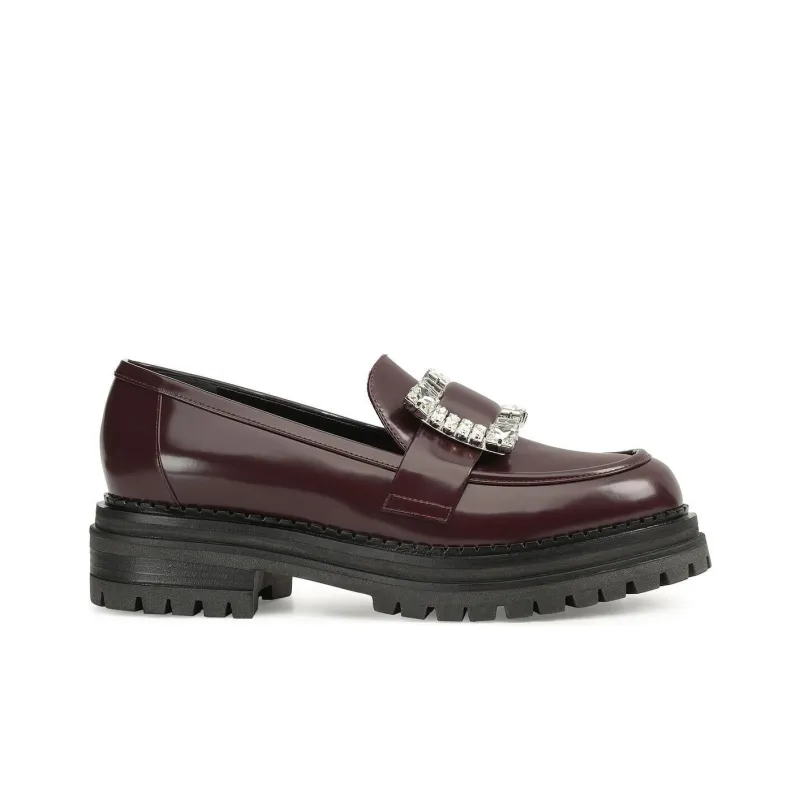 SERGIO ROSSI Sr Prince Loafers Women's Burgundy-1