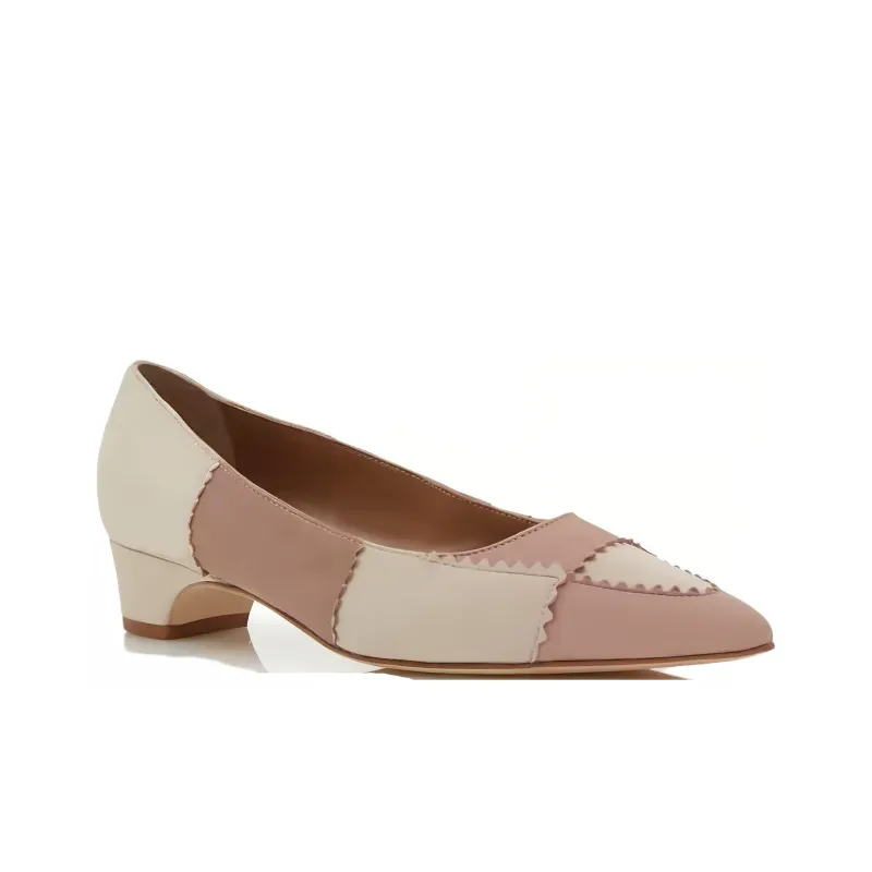 MANOLO BLAHNIK Malango Wedge Heel Women's Casual Shoes 3cm Women's White Pink-3