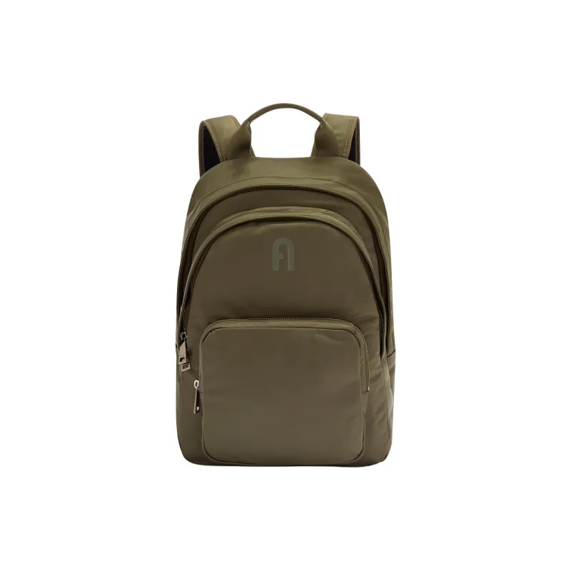 Furla Essential Nylon Backpack Medium Size Men Army Green-0