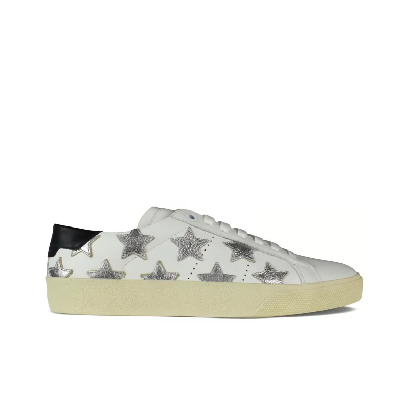 SAINT LAURENT Low Top Skateboard Shoes Women's Gray White-1