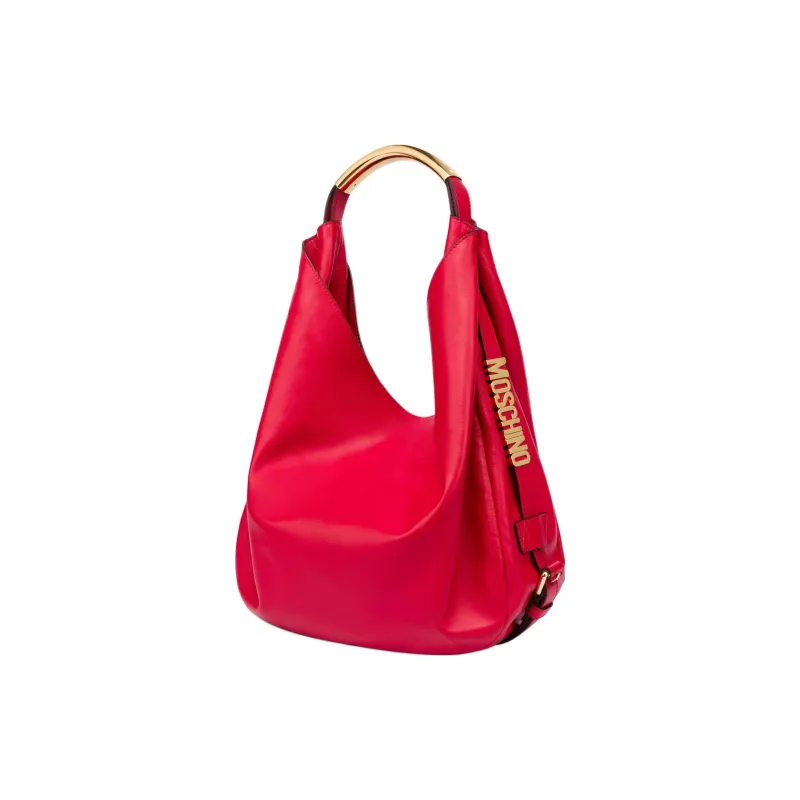 MOSCHINO Sheepskin Handbag Shoulder Bag Medium Size Women's Red-1