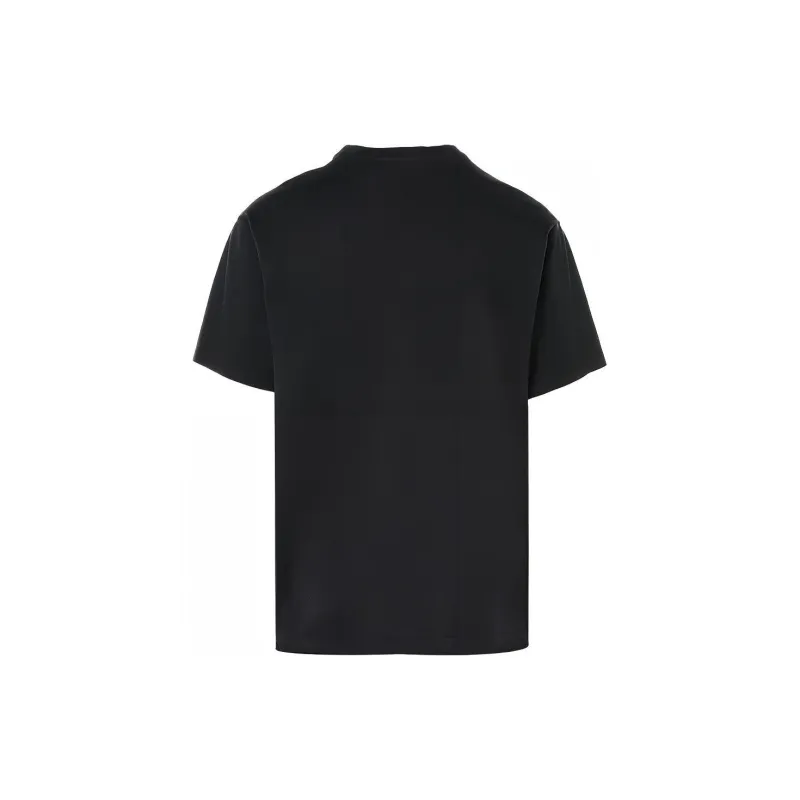 Burberry Solid Color Print Crew Neck Straight Fit Short Sleeved T Shirt T Shirt Men's Black-1