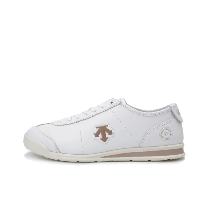 DESCENTE Crontempo Slip-Resistant Low-Top Running Shoes Unisex White Brown-0