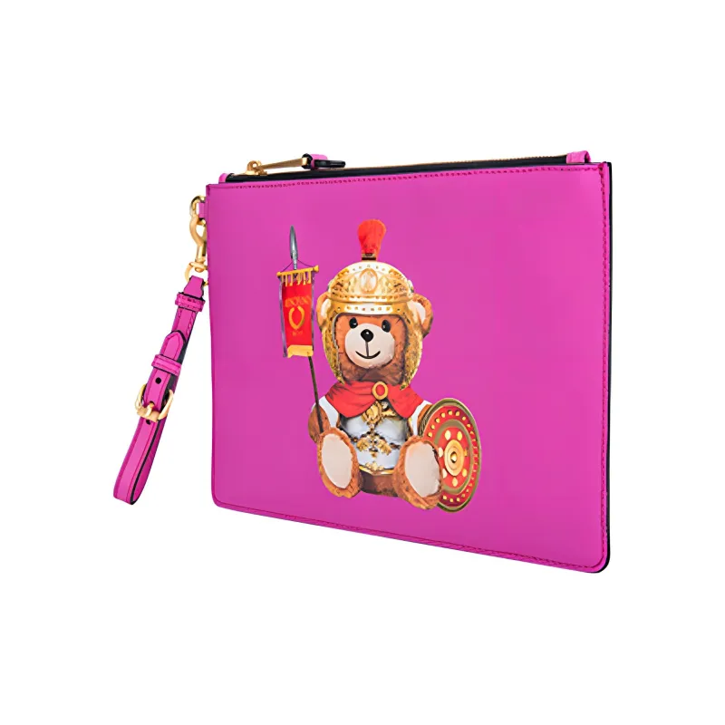 MOSCHINO Polyvinyl Chloride Clutch Women's Pink-1