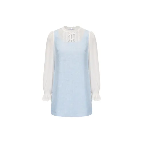 CHIWAWAMEME Long-Sleeved Dresses Women's Sea Salt Blue