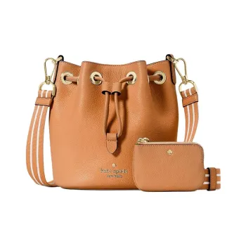 Kate Spade Eggstone Grain Leather Bucket Bags Shoulder Bag Crossbody Bag Mini Women's Ginger Yellow