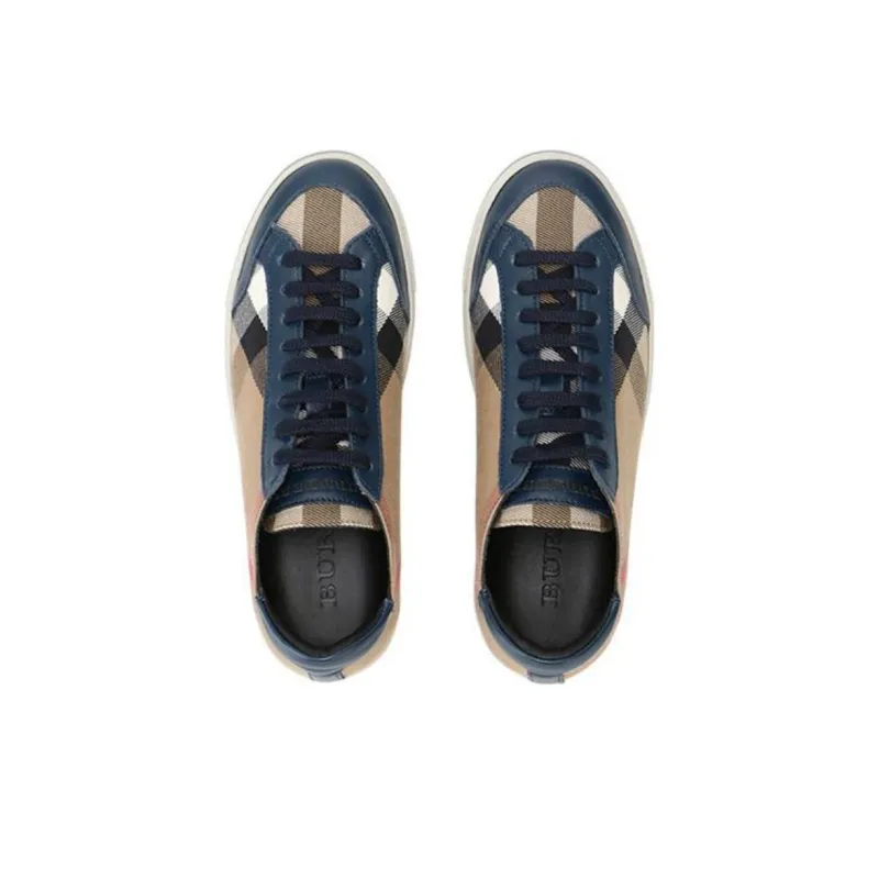 Burberry Stylish Skateboarding Shoes Women's Blue Brown-4