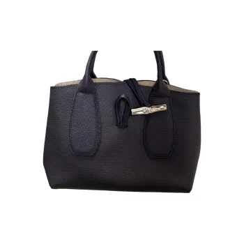 LONGCHAMP Roseau Pebbled Cow Leather Crossbody One Shoulder Handbags Small Size Women's Dark Purple