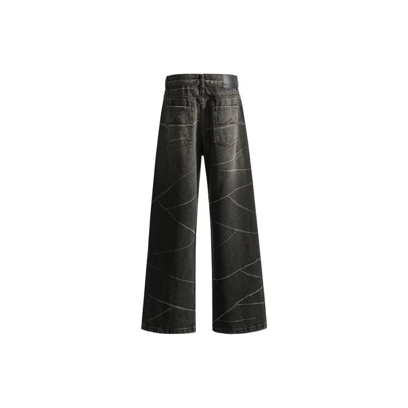 FHMY Jeans Women's Black Gray Tie Dye-1
