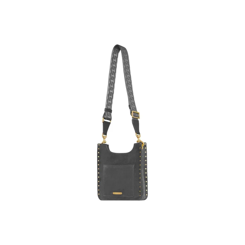 REBECCA MINKOFF Suede Shoulder Bag Crossbody Bag Mini Women's Gray-1